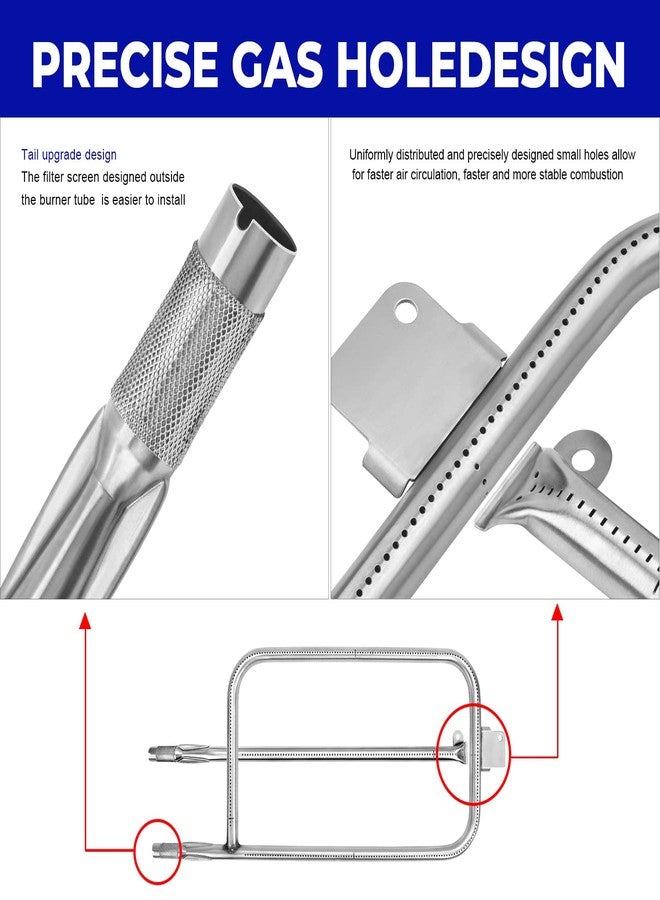 GGC أنبوب موقد شواء GGC لشوايات ويبر من سلسلة Q300 وQ320 وQ3000 وQ3200، مصنوع من الفولاذ المقاوم للصدأ، طقم أنبوب موقد شواء بديل لشوايات ويبر 404341 و57060001 و586002 - Image 3